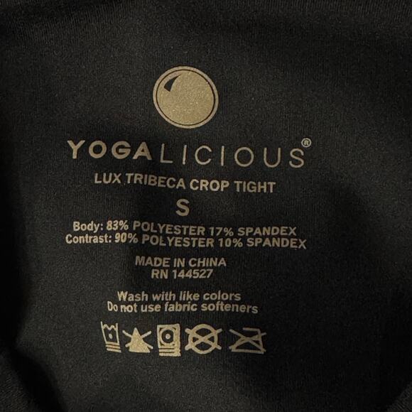 Yogalicious Small Tribeca Crop Leggings Pockets Super Hi-Rise Stretch Breathable - Picture 5 of 7
